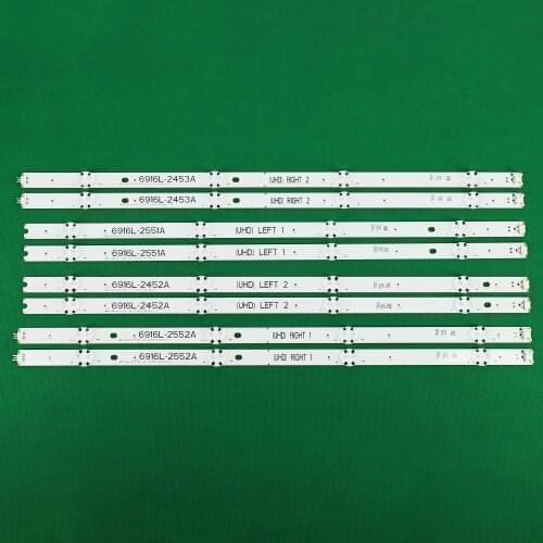 8pcs x LED Backlight Strip for 49" V16 ART3 2452 2453 2551 2552 49UH6500 49UH650V 49UH661V 49UH668V LC490DGG FJ M6 M5 49UH656V