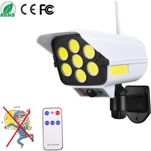 113LED Solar Light Outdoor Motion Sensor IP65 Waterproof Wall Lamp Dummy Camera Solar Garden Street Light Whit Remote Control