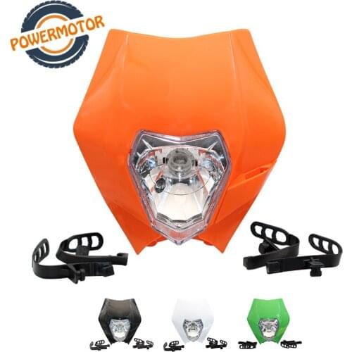 Universal Motorcycle 12V 35W White Green Motorcycle Dirt Bike Motocross Supermoto Waterproof For Headlight Exc Fairing Black