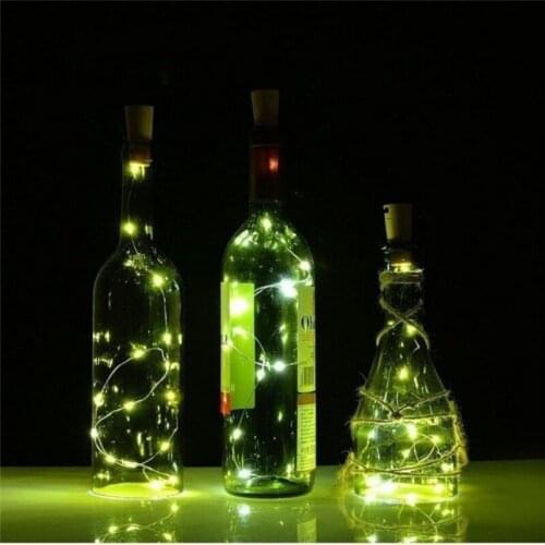 Party Decor Solar Wine Cork Bottle LED Light Colorful String Xmas Halloween Party Dinner Solar Energy Light For Home Bar