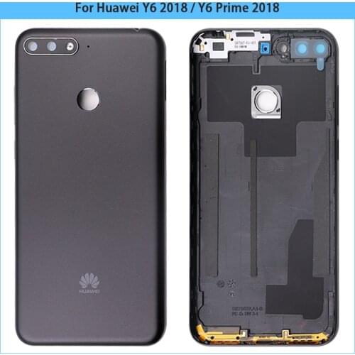 New For Huawei Y6 2018 ATU-L21 ATU-L22 Back Battery Cover Plastic Rear Door Housing Case Y6 Prime 2018 Battery Cover Replace