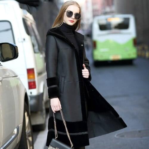 Sheep Shearing Coat Natural Clothes 2020 Wool Parka Fur Real Leather Jacket Women TOTGG937 YY2267