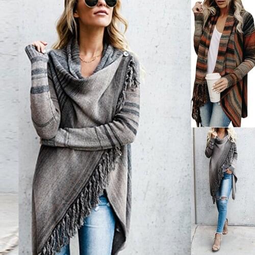 Winter cardigan women cardigans mujer 2019 Korean long sleeve fem me maxi plus size Sweater loose fringed knitted shawl