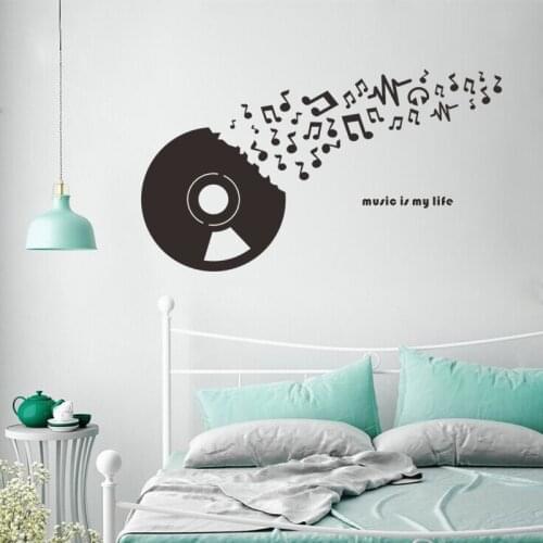 Record Disc CD Music Wall Sticker Dance Classroom Bar Removable Muurstickers Vinyl Art Wall Home Decor Self-Sticking 4262