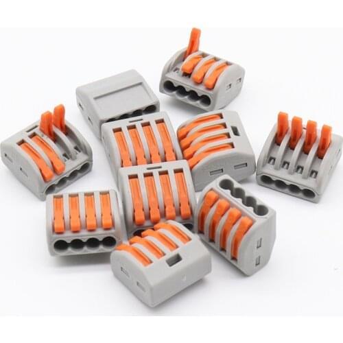 10pcs Free shipping PCT-214 Universal Compact Wire Wiring Connectors Connector 4 Pin conductor terminal block with lever fit new