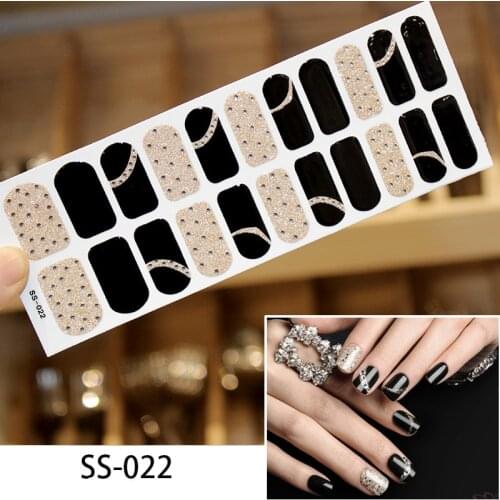 22 tips/sheet 3D Nail Art Stickers Manicure Water Decals Nail Art Decorations Stickers Adhesive Water Transfer Stickers Decals