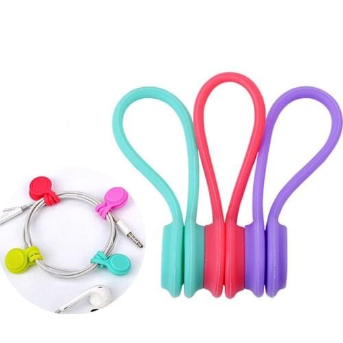 8pcs/set Multi-function Silicone Magnetic Wire Cable Organizer Phone Key Cord Clip USB Earphone Clips Data Line Storage Holder