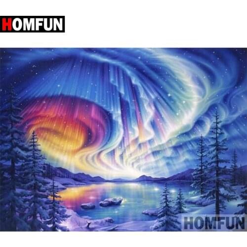 HOMFUN 5D DIY Diamond Painting Full Square/Round Drill "Starry sky" 3D Embroidery Cross Stitch gift Home Decor A02489