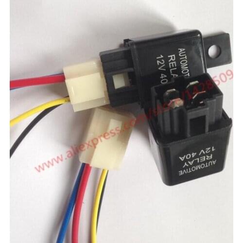 4pin 40A DC12v/24v auto relay automotive relay with relay socket wire for car Air conditioning