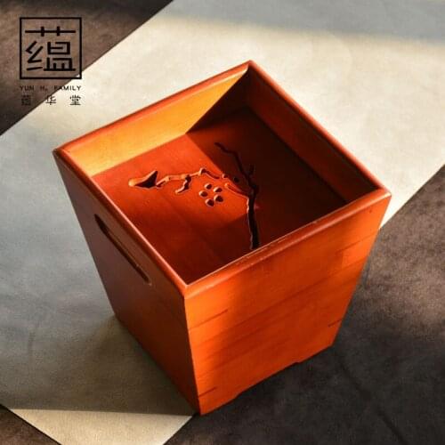 Bamboo plum blossom water, tea washing bowl, tea residue bucket, ceramic Kung Fu tea set accessories, tea washing cup