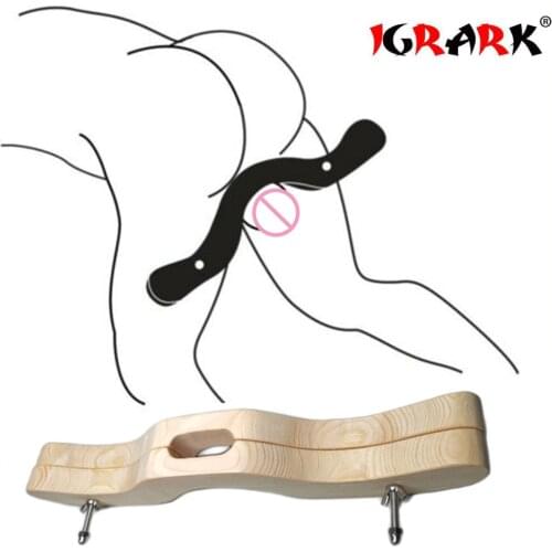 BDSM The Humbler CBT Cock Torture Ball Stretcher Scrotal Extruder Clip Fixture BALL SMASHER CRUSHER Wood Humbler Sex Game