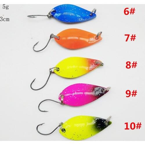 Free Shipping 5pcs/lot 5g 3cm Small Fishing Lure Bait Metal Spoon Isca Artificial Fishing Hook Carp Fishing Pesca