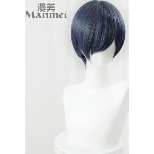 Anime Black Butler Ciel Phantomhive Blue Grey Mixed Color Long Heat Resistant Synthetic Hair Halloween Party Cosplay Wig