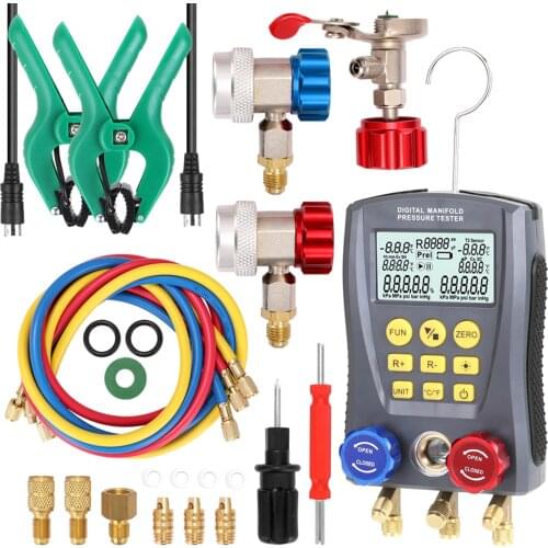 Pressure Gauge Refrigeration Digital Vacuum Pressure Manifold Tester Manifold Meter HVAC Temperature Tester