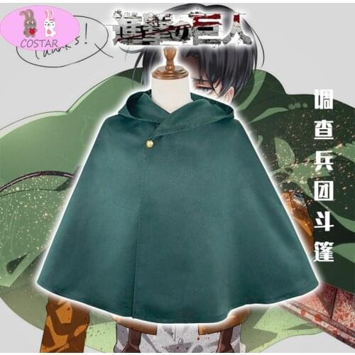 COSTAR Hot Anime Attack On Titan Survey Corps Levi Ackerman Cosplay Cloak