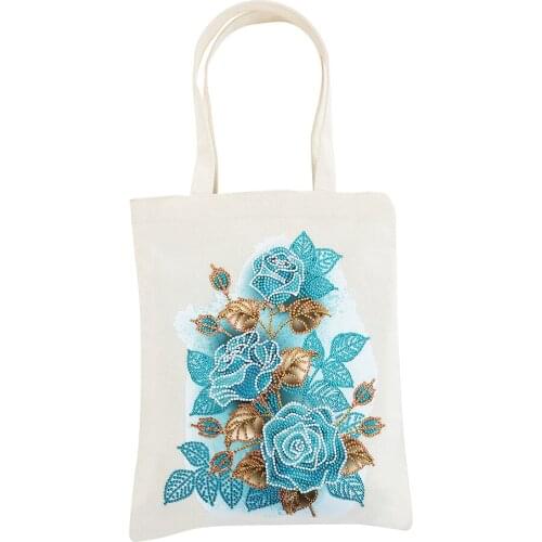 DIY Diamond Painting Reusable Gift Bag, Shopping Bag with Handles, Grocery Bag, Fabric Tote Bag, Foldable, Strong& Eco Friendly