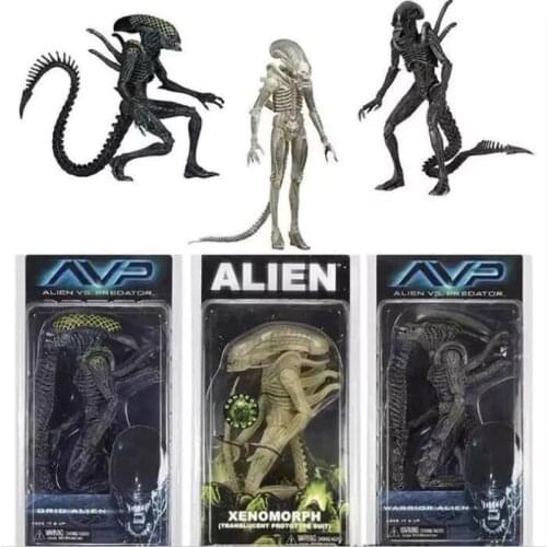 NECA Aliens vs Predator AVP Series Grid Alien Xenomorph Translucent Prototype Suit Warrior Alien Action Figure Model Toy 18cm