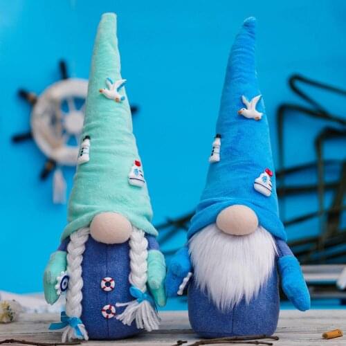 Gnomes Plush Doll Summer Tomte Ornaments Ocean Dwarf Decor Funny Standing Plush Dolls New Year Decoration Forester