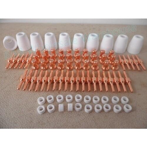 Good PT31 LG40 Knife Plasma cutter cutting torch consumables extended welding tip and electrode+shield cup 90PK+gas diffuser kit