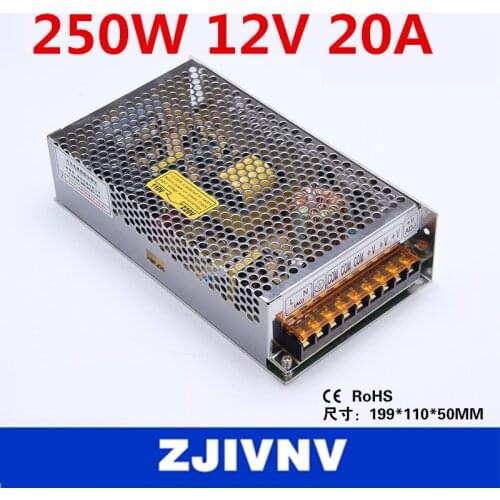 12v 250W SMPS 12V 20A switching power supply for LED Strip light, led power supply CCTV cami The power source 12 V