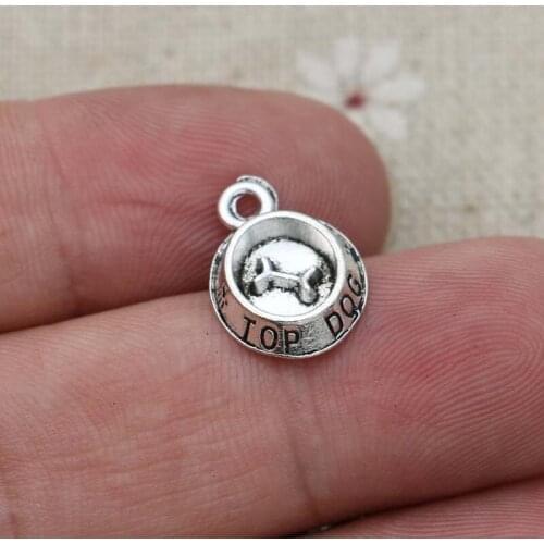JAKONGO Antique Silver Plated Lop Dog Charms for Jewelry Making Bracelet Findings DIY Accessories 11mm 20pcs/lot