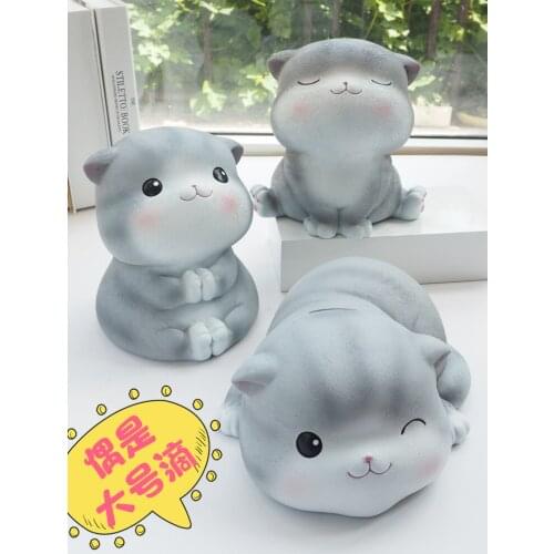 Cat Coin Bank Drop-Resistant for Adults Internet Celebrity Household Savings Bank