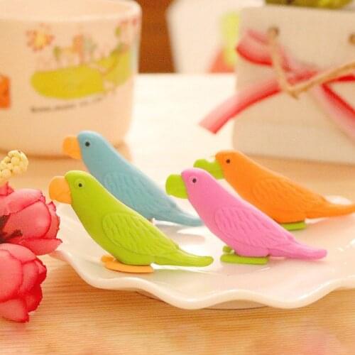 1PC Pencil Erasers Creative Cartoon Parrot Eraser Mini Cute School Eraser Supplies, Good Prize Kids, Eraser Toys Fun Collection