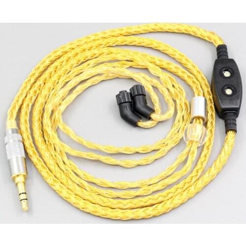 LN007352 16 Core OCC Gold Plated Braided Earphone Cable For AKR03 Roxxane JH Audio JH24 Layla Angie