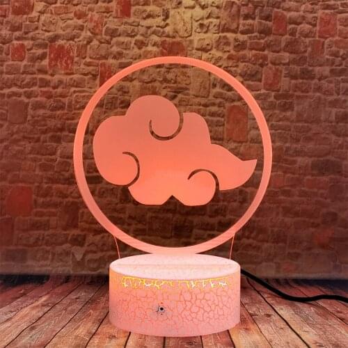 Flashing Akatsuki Model 3D Illusion Nightlight LED Colorful Change Desk Lamp Japan Manga Sasuke Anime action & toy figure kids