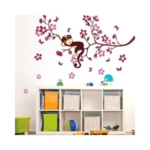 Sweet romance decor Sweet Romance Peach Tree The Sitting Room Bedroom Of Children Sofa Background Decoration Huaqiang Cartoon