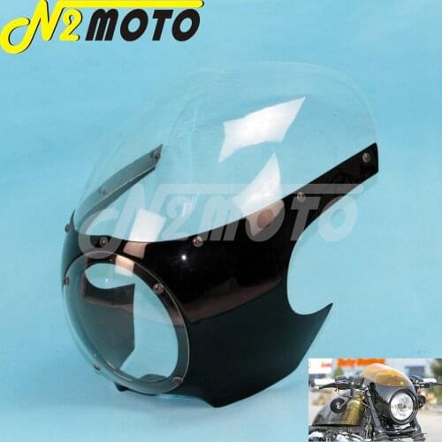 5 3/4" Headlamp 39mm Fork Motorcycle Fairing Front Masks For Harley Sportster Cafe Racer Drag Racing 5.75" Headlight Fairing