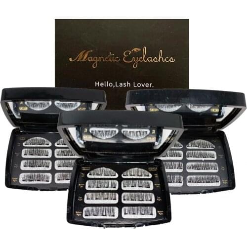 New 8Pcs Magnet Mink Lashes 100% Magnetic Eyelashes Natural Hair False Eye lashes 3D Fake Lash Fluffy Faux Cils magnetique