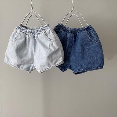 Summer New 2021 Boys Baby Denim Shorts Girls Loose Denim Outer Pants Beach Short Pants for Baby Clothes Korean Denim Shorts 2-8Y