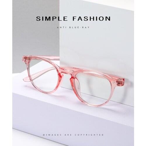 Unisex TR90 Optical Frame Round Shape With Anti Blue Light Filter Computer Phone Eyeglasses