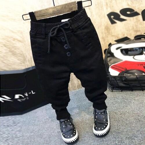 Autumn winter new boys pants personality plus velvet warm wild handsome casual kids boys trousers