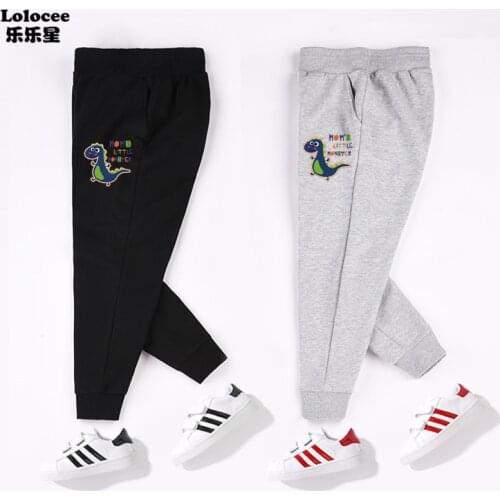 Dinosaur Autumn Children Kids Boys Casual Pants Spring Cartoon Baby Toddler Boys Full Length Trouser Cotton Jogger Pants