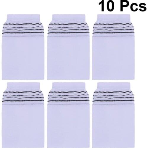 10PCS Artificial Silk Bath Gloves Soft Bath Mittens Thickening Washclothes Sauna Coarse Texture Towel Household Bathing Supplies