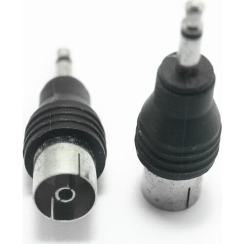 2Pcs UnieversalCar Auto Motor TV 3.5mm TRS Connector to IEC (Female) Cable Adaptor Plug Antenna Converter Interface GRA006