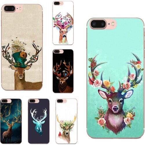 Transparent Soft Cover Bag For iPhone SE2020 11 Plus Pro X XS Max XR 8 7 6S SE 4S 5 5C 5S Sika Deer Flowers