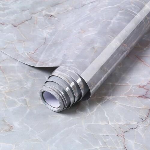 PVC Marble Waterproof Contact Paper Vinyl Self Adhesive Wallpaper Decorative Film Kitchen Cabinets Countertop Furniture Stickers