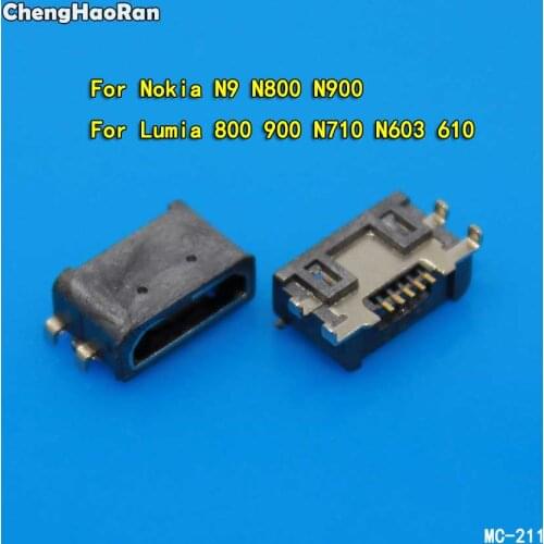 ChengHaoRan 10pcs New Micro USB Jack For Nokia N9 N800 lumia 800 900 N710 N603 610 Charging Data USB Port Connector Socket