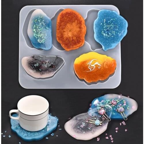 Silicone Coaster Molds Resin Jewelry UV Epoxy Pressed Flower Irregular Cloud Shape Molds For Jewelry Making Tools DIY Craft