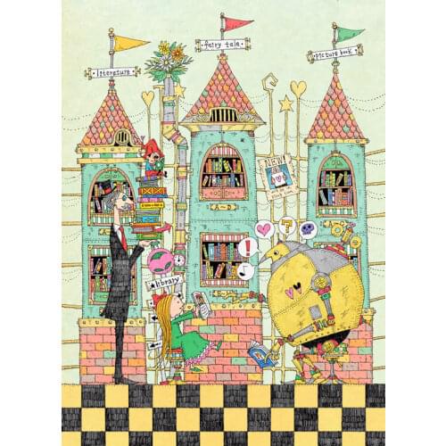 Fairy Tale Castle Library Top Quality Cross Stitch Kits 14CT Unprinted For DIY Embroidered Handmade Set Wall Home Decor Handmade