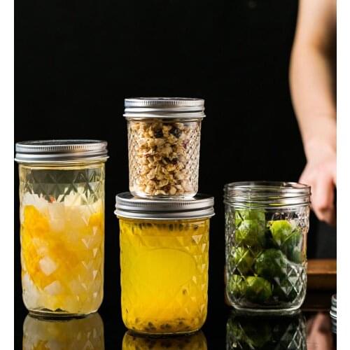 200/350/500/600ML Glass Sealed Cans Kitchen Transparent Glass Bottles Household Food Storage Jars Dried Fruit Storage Tank