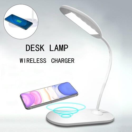 LED Desk Lamp with Wireless Charger, 3 Lighting Modes, Touch Control Dimmable Table Lamp for Office, Study, Dormitory