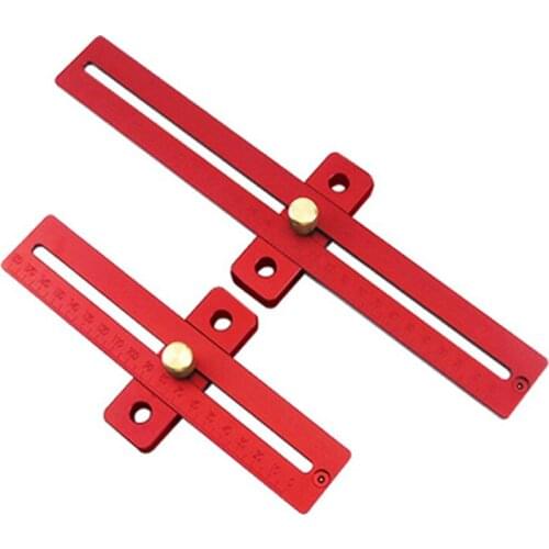170/270mm Woodworking Scribe T-type Ruler Hole Scribing Gauge Aluminum Alloy Woodworking crossed-out tool Measuring Tools