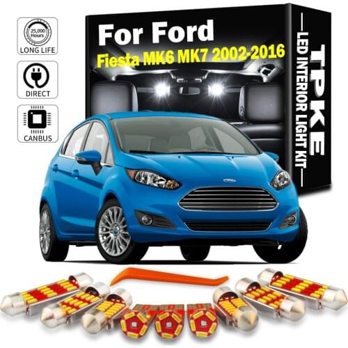 TPKE Error Free White LED Bulb Interior Reading Dome light Kit For 2002-2013 2014 2015 2016 Ford Fiesta MK6 MK7 Car Accessories