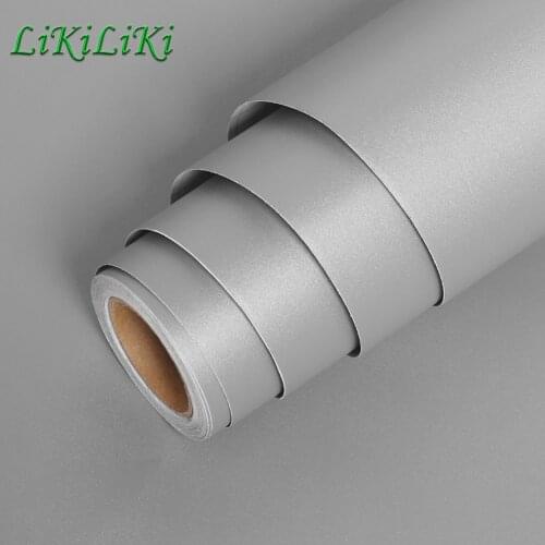 Vinyl Matte Grey Self Adhesive Wallpaper for Kitchen Cupboard Waterproof Wall Sticker Home Decor Film Living Room Door Decals