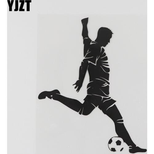 YJZT 10.9CMX13.3CM Sport Football Player Team Decal Vinyl Car Sticker Black/Silver 8A-0795