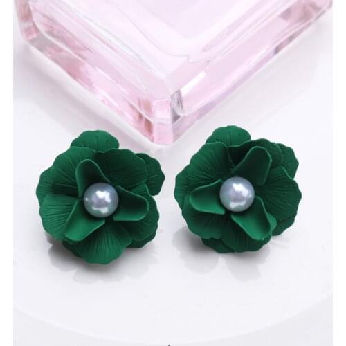 The same color petal flower earrings temperament summer lovely sweet texture retro earrings woman